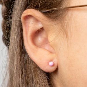 Baby Pink Ball Stud Earrings