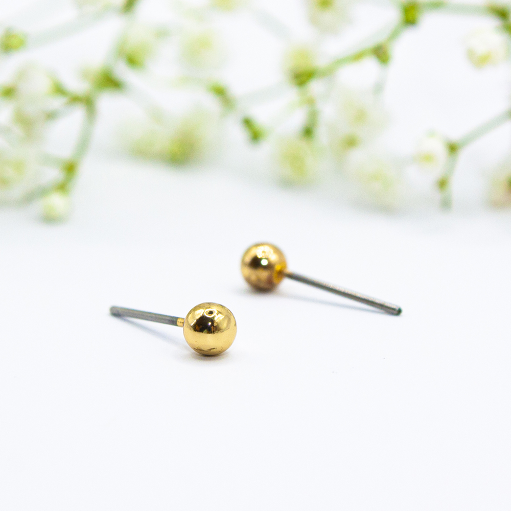 Boxed Giftset of 7 Earrings - 4mm gold ball studs ES30 3