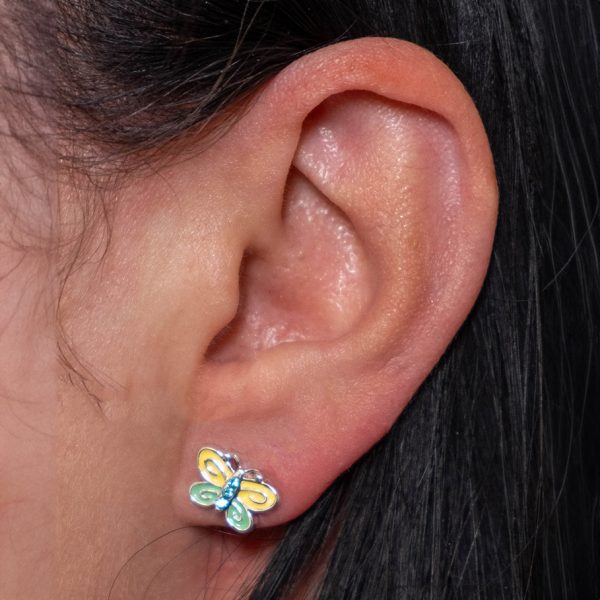 Yellow Butterfly Stud Earrings - DSCF1992