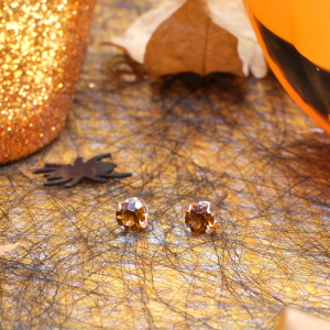 Amber Crystal Stud Earrings