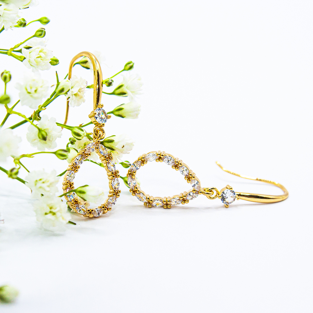 Sienna Gift Pack of Earrings - Gold CZ Teardrop Earrings CZ235 5