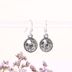 Cubic Zirconia Clear / Blue Drop Earrings