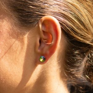 Green Crystal Stud Earrings
