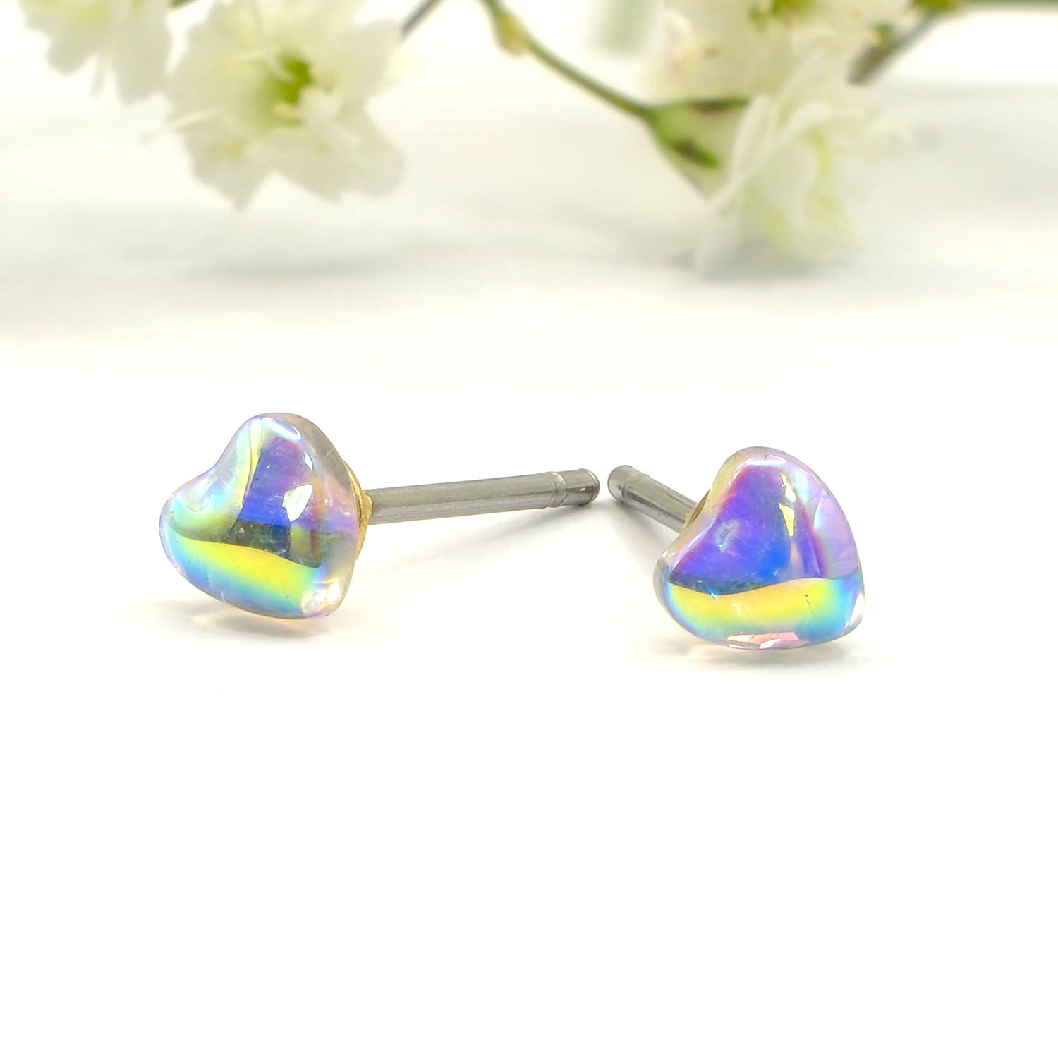 Hologram Heart Stud Earrings - Hologram Heart Stud Earrings GTK2 3