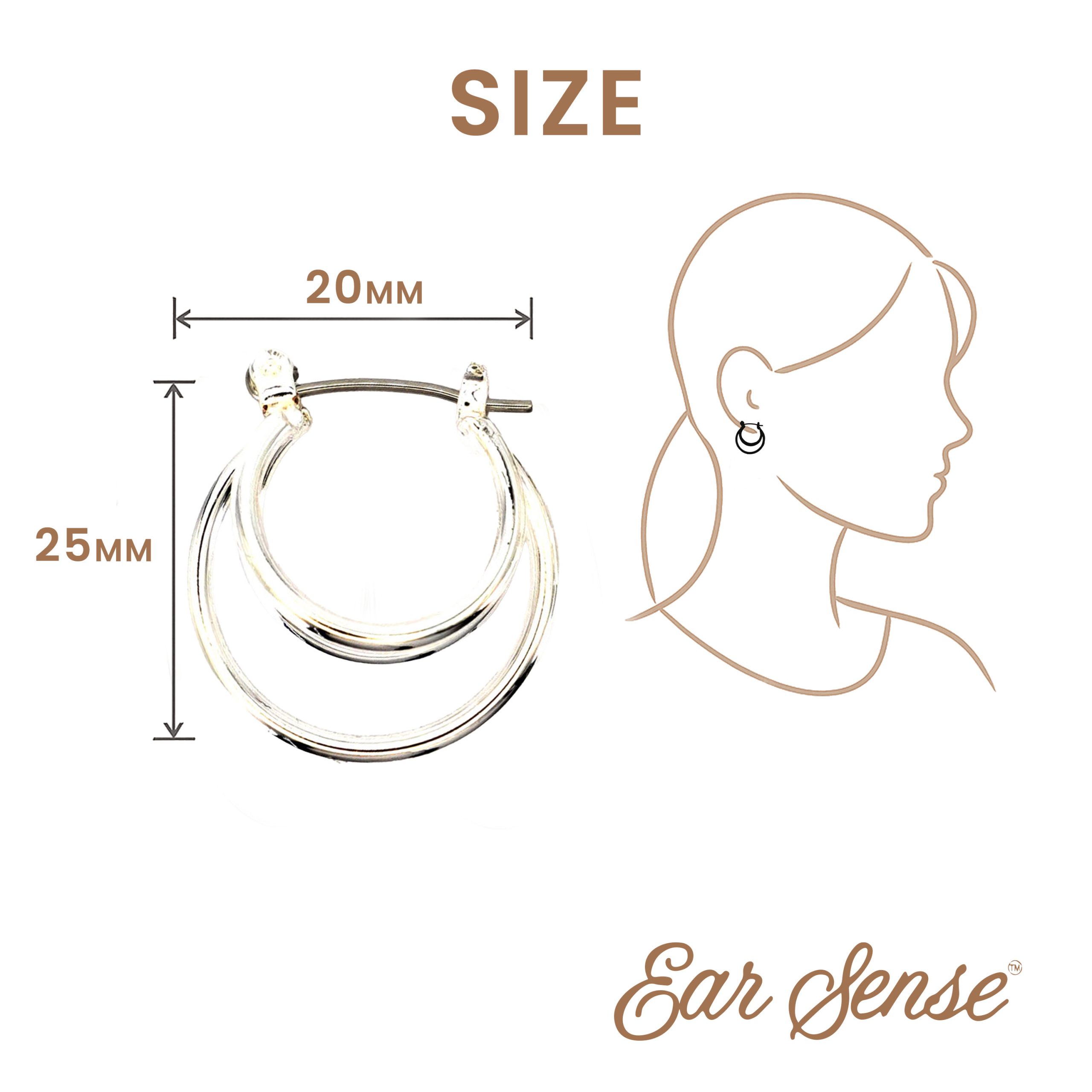 Silver Triple Hoop Earrings - Image 6