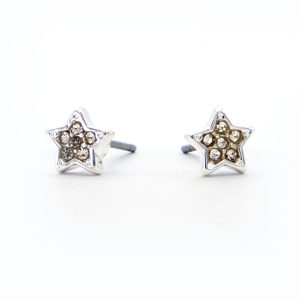 Silver Encrusted Star Studs
