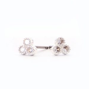 Silver Triple Circle Stud Earrings