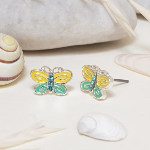 Yellow Butterfly Stud Earrings