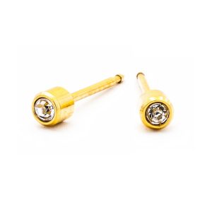 At Home Piercing Kit: Gold 2mm Crystal