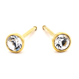 At Home Piercing Kit: Gold 4mm Crystal