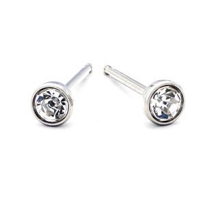 At Home Piercing Kit: Stainless Steel 4mm Crystal