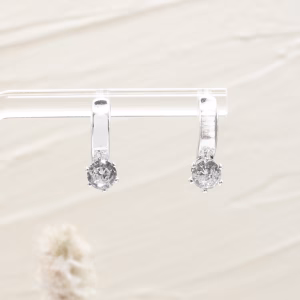 Cubic Zirconia Half Hoop Earrings