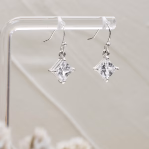 Square Clear Cubic Zirconia Earrings