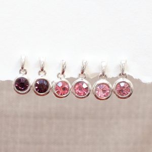 Silver Drop Earrings - Baby Pink