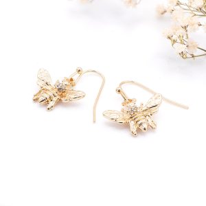 Gold Drop Bee Earrings