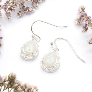 Mother Of Pearl CZ Drop Earrings