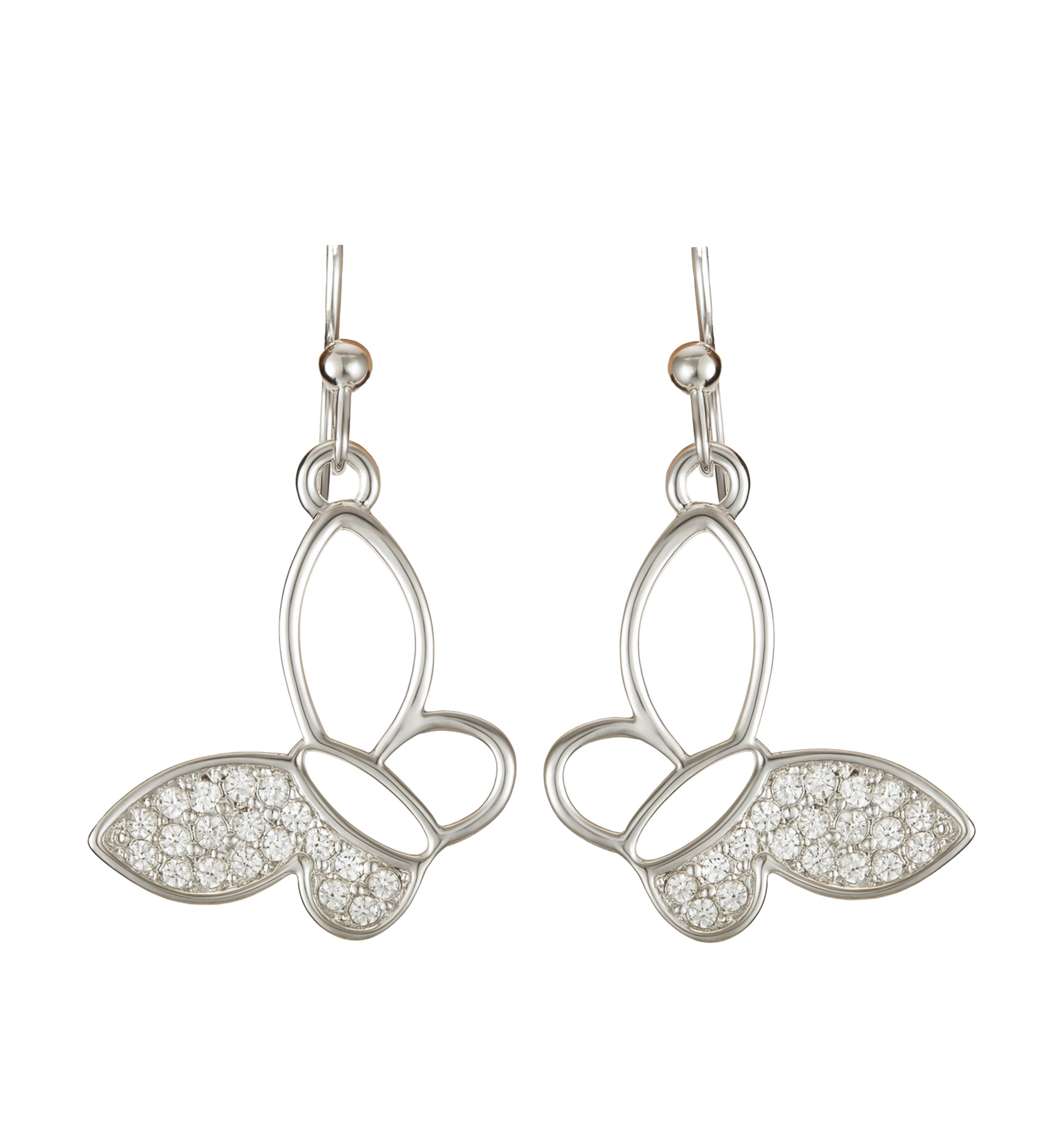 Crystal Butterfly Wing Drop Earrings - Image 6