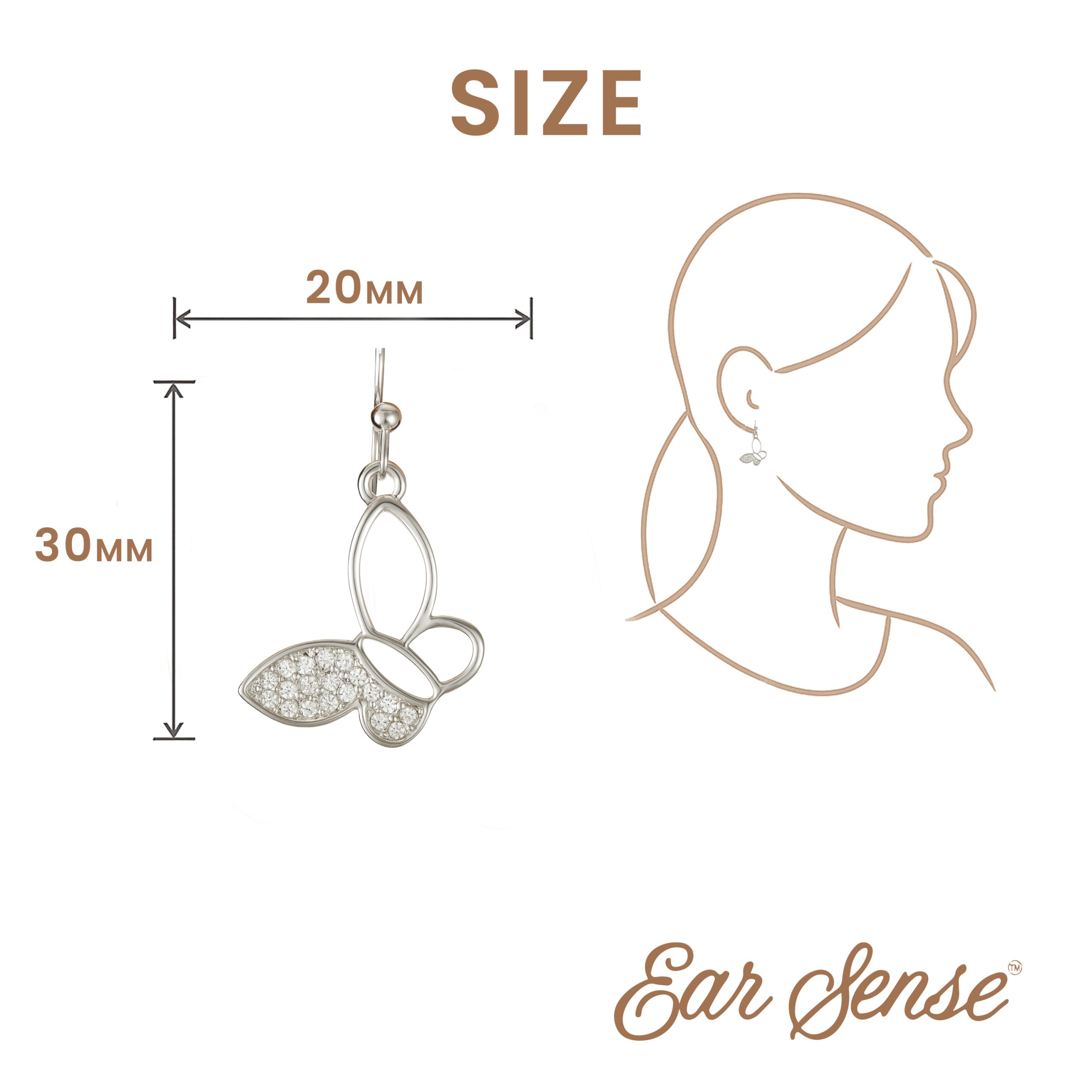 Crystal Butterfly Wing Drop Earrings - Image 7