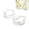 Silver Chunky Intertwined Hoop Earrings