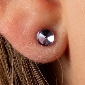 Small Purple Rivoli Stud Earrings