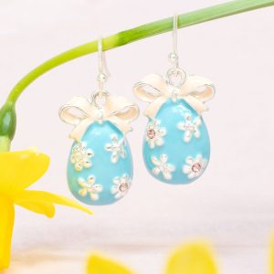 Drop Easter Egg Earrings With Bow