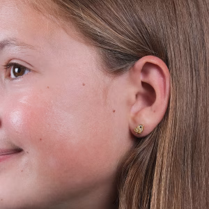 Gold Chick Studs with CZ's