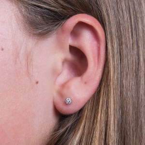 Gold Pave Bead Studs with CZ's