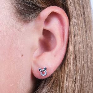 Stainless Steel Mouse Studs with Rose CZ's