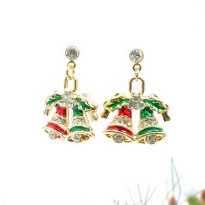 Christmas Bell Crystal Earrings