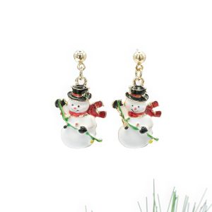 Snowman Christmas Drop Earrings