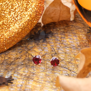 4mm Vampire Red Stud Earrings