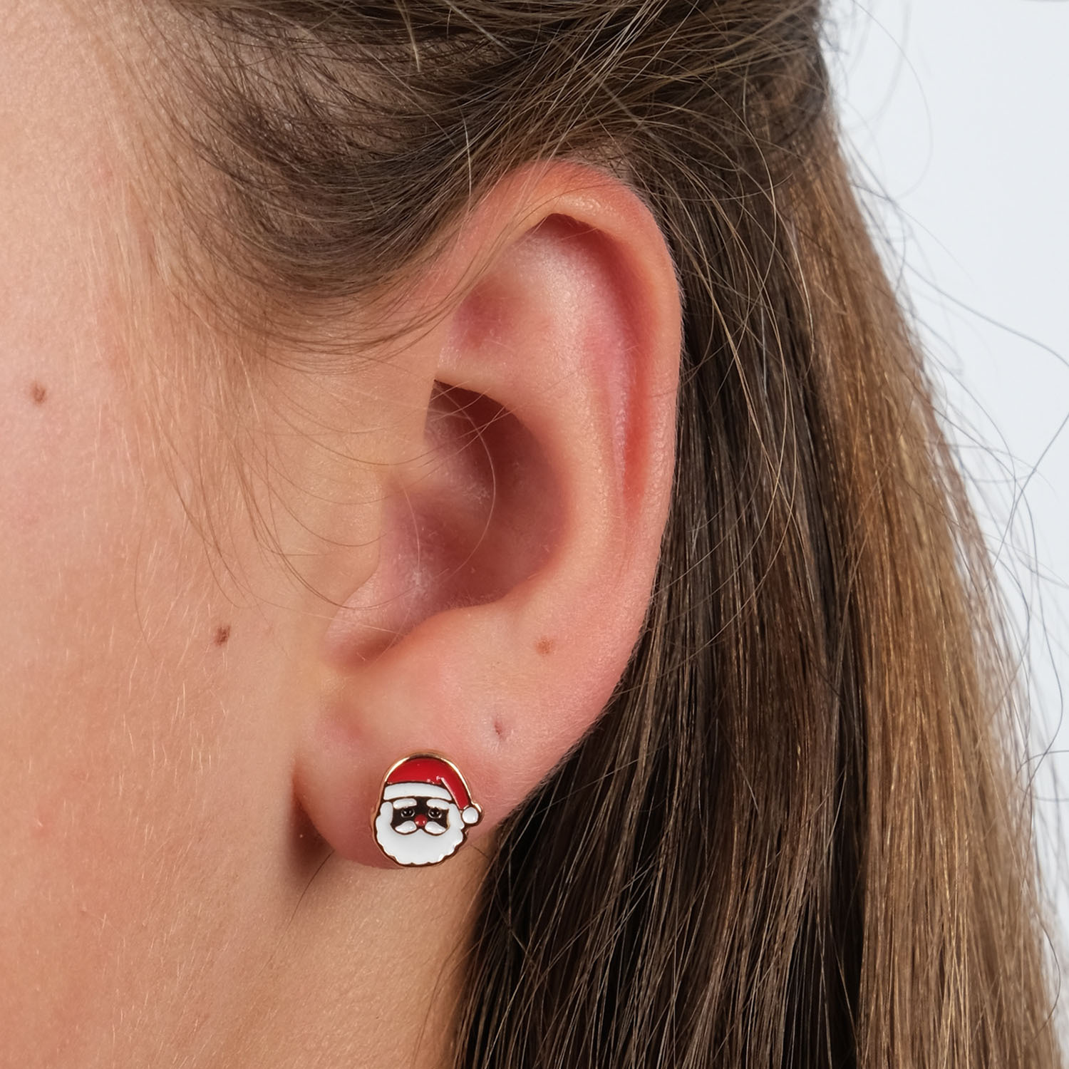 Christmas Santa Claus Stud Earrings - Image 2