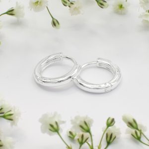 13mm Silver Huggie Hoop