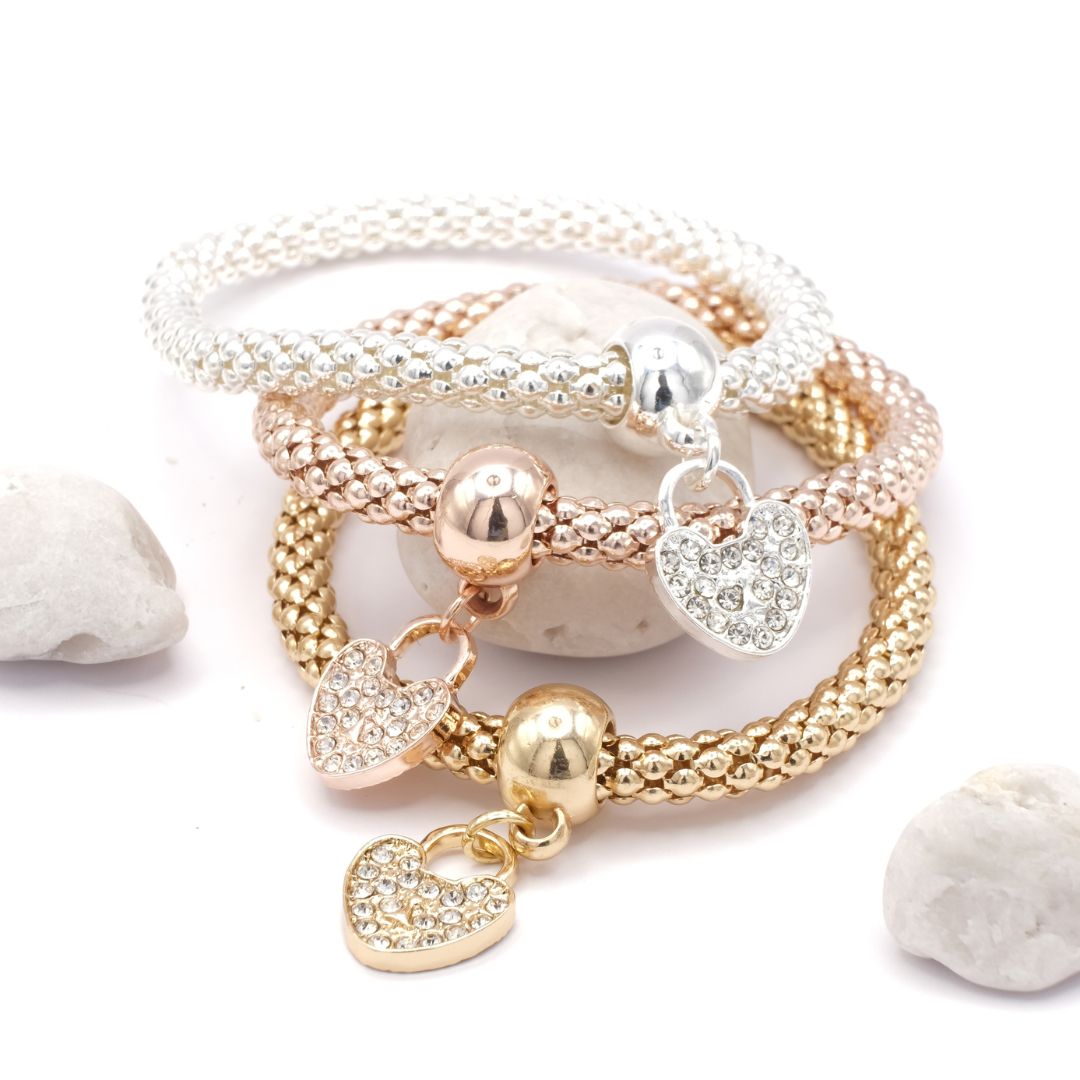 Tritone Bracelet With Heart Charms - Image 6