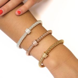 Tritone Stretch Bracelet With Beads