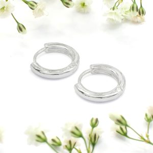 13mm Silver Huggie Hoop