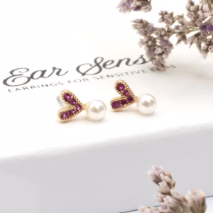 Blush Heart Pearl Earring Set
