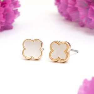 Gold Clover Stud Earrings