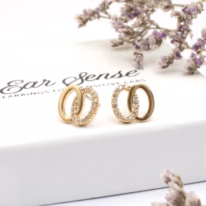 Golden Ray CZ Drop Earring Set