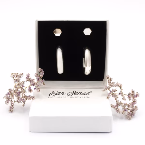 Nickel Free Silver Hoop & Stud Earrings Set