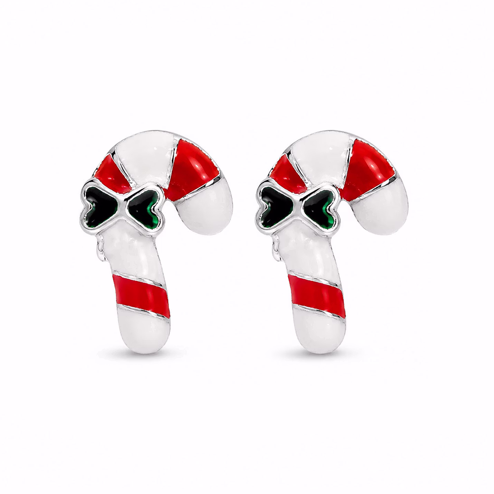 Petite Candy Cane Stud Earrings - Image 5