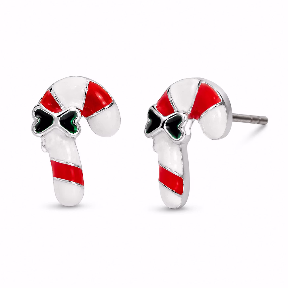 Petite Candy Cane Stud Earrings - Image 4