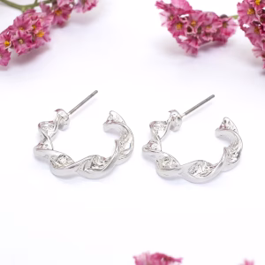 Silver Twisted Hoop Earrings