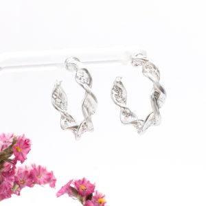 Silver Twisted Hoop Earrings