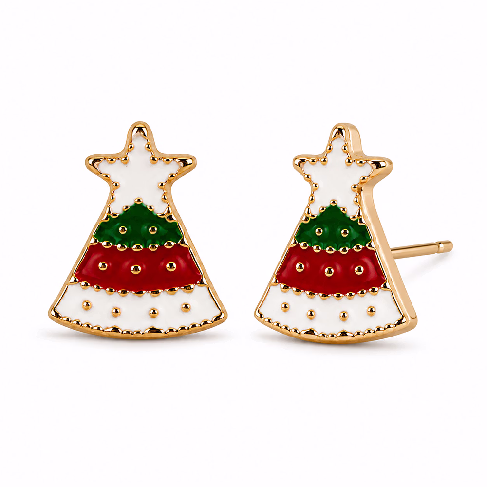 Star Christmas Tree Stud Earrings - Image 4
