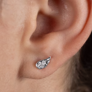 Crystal Angel Wing Stud Earrings