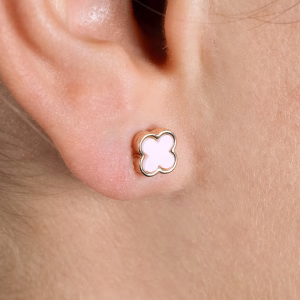 Gold Clover Stud Earrings
