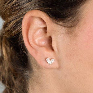 Pearl Heart Stud Earrings