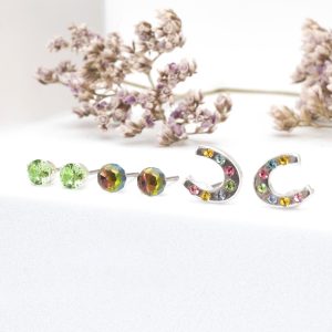 Pastel Charm Horseshoe Earring Set