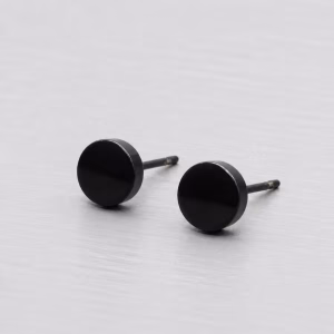6mm Black Donut Stud Earrings